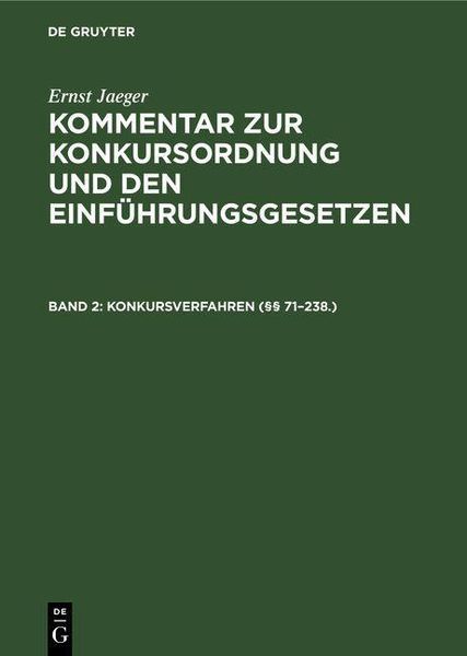 Produktbild: Konkursverfahren (&sect;&sect; 71-238.)