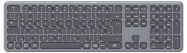 Produktbild: Hama WK-550 Funk Tastatur Deutsch, QWERTZ Schwarz Multimediatasten