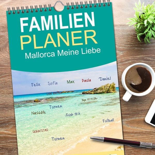 Produktbild: Familienplaner 2026 - Mallorca Meine Liebe mit 5 Spalten (Wandkalender, 21 x 45 cm) CALVENDO