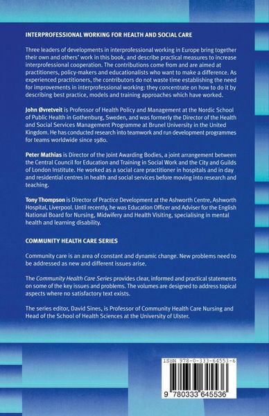 Produktbild: Interprofessional Working for Health and Social Care