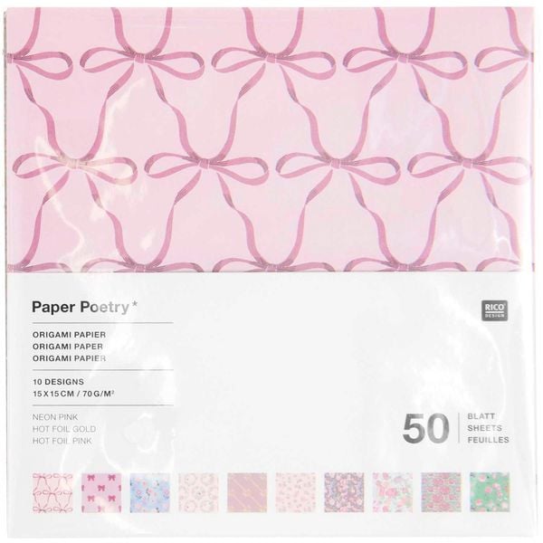 Origami La Vie en Rose MIX, 15x15 cm, 50 Blatt