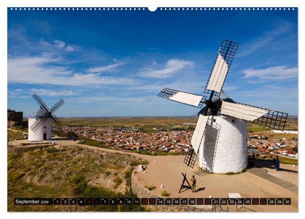 Produktbild: Windm&uuml;hlen in La Mancha (hochwertiger Premium Wandkalender 2026 DIN A2 quer), Kunstdruck in Hochglanz