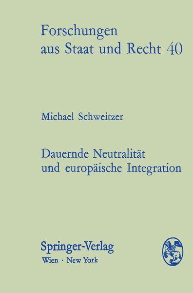 Produktbild: Dauernde Neutralit&auml;t und Europ&auml;ische Integration