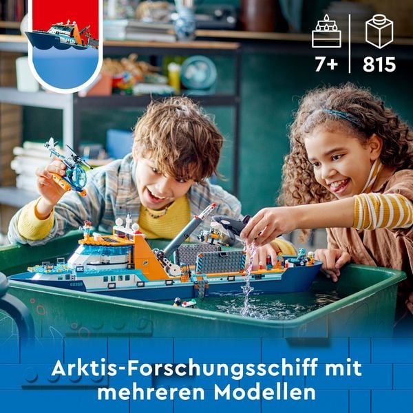 Produktbild: LEGO City 60368 Arktis-Forschungsschiff Set, großes Spielzeug-Boot