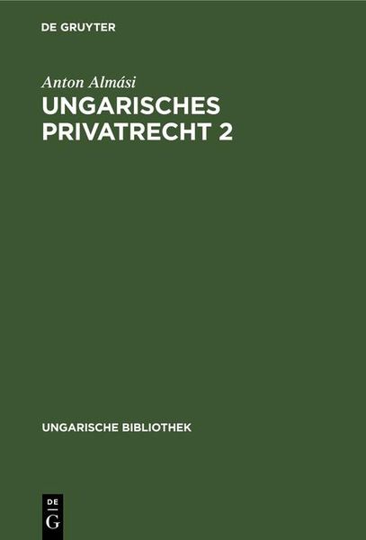 Produktbild: Ungarisches Privatrecht 2