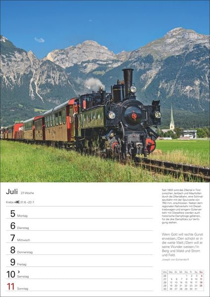 Produktbild: Eisenbahnen Wochenplaner 2027 - 53 faszinierende Fotografien