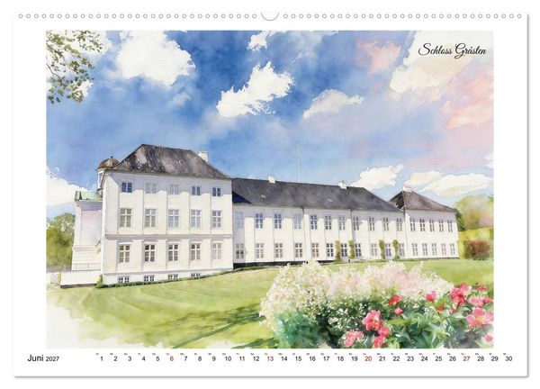 Produktbild: Schl&ouml;ssertour durch D&auml;nemark (hochwertiger Premium Wandkalender 2027 DIN A2 quer), Kunstdruck in Hochglanz