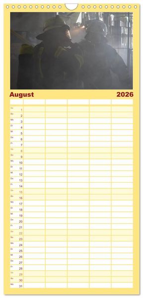 Produktbild: Familienplaner 2026 - FEUERWEHR IM EINSATZ mit 5 Spalten (Wandkalender, 21 x 45 cm) CALVENDO