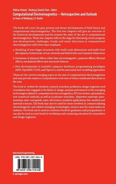Produktbild: Computational Electromagnetics&mdash;Retrospective and Outlook