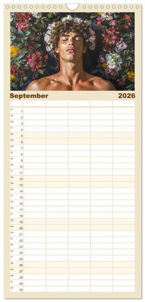 Produktbild: Familienplaner 2026 - G&ouml;tter in Menschengestalt mit 5 Spalten (Wandkalender, 21 x 45 cm) CALVENDO