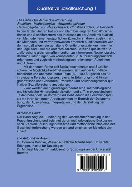 Produktbild: Geschlechterforschung und qualitative Methoden