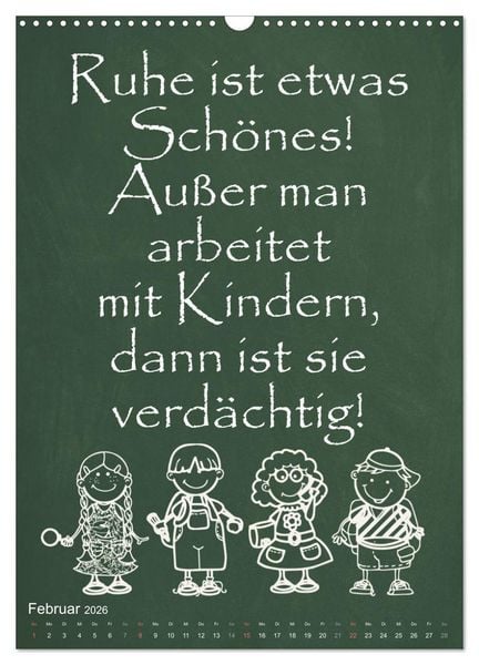 Produktbild: Coole Lehrerspr&uuml;che (Wandkalender 2026 DIN A3 hoch), CALVENDO Monatskalender