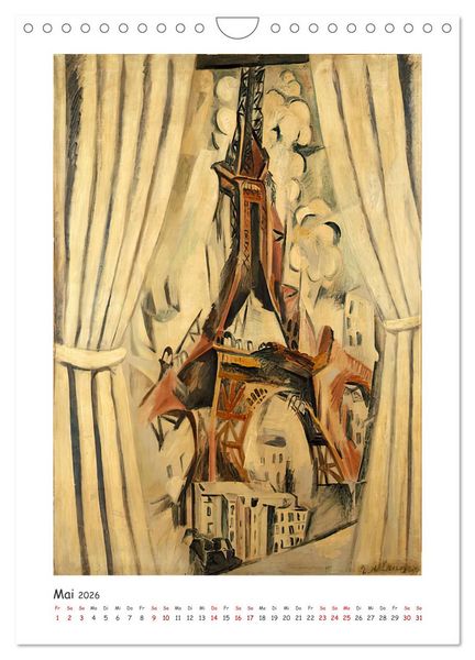 Produktbild: Eiffelturm - Robert Delaunay (Wandkalender 2026 DIN A4 hoch), CALVENDO Monatskalender