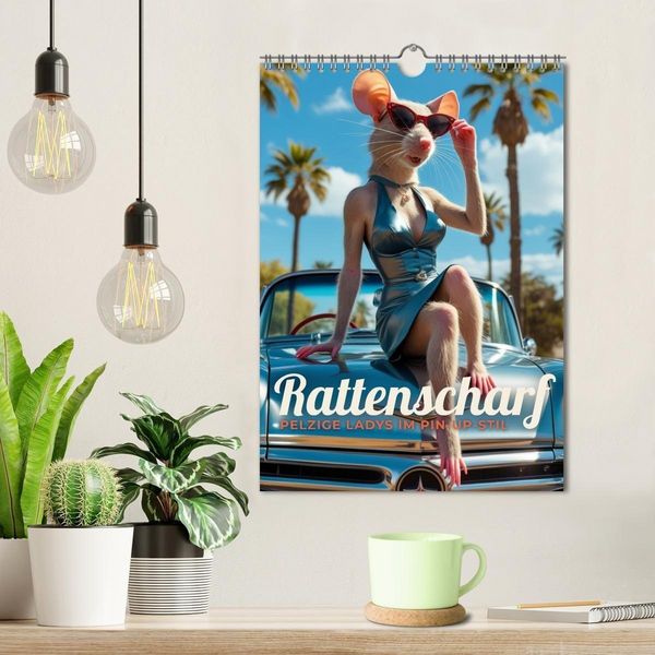 Produktbild: Rattenscharf &ndash; Pelzige Ladys im Pin-up-Stil (Wandkalender 2026 DIN A4 hoch), CALVENDO Monatskalender