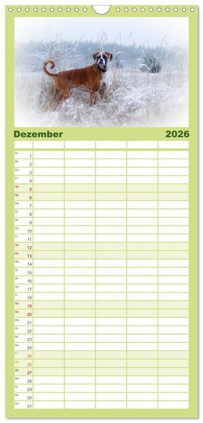 Produktbild: Familienplaner 2026 - Wenn ich gro&szlig; bin werd' ich Boxer mit 5 Spalten (Wandkalender, 21 x 45 cm) CALVENDO