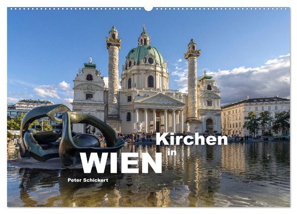 Kirchen in Wien (Wandkalender 2026 DIN A2 quer), CALVENDO Monatskalender