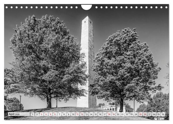 Produktbild: BOSTON Monochrome Stadtansichten (Wandkalender 2026 DIN A4 quer), CALVENDO Monatskalender