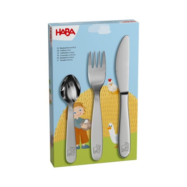Produktbild: HABA 2012819001 - Besteck Bauernhof, 3-teilig, Edelstahl