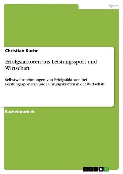 Produktbild: Erfolgsfaktoren aus Leistungssport und Wirtschaft