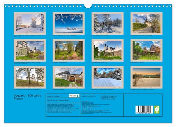 Produktbild: Vogtland - 900 Jahre Plauen (Wandkalender 2026 DIN A3 quer), CALVENDO Monatskalender