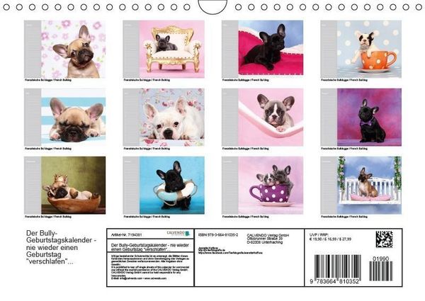 Produktbild: Der Bully-Geburtstagskalender - nie wieder einen Geburtstag "verschlafen"... (Wandkalender immerw&auml;hrend DIN A4 quer)