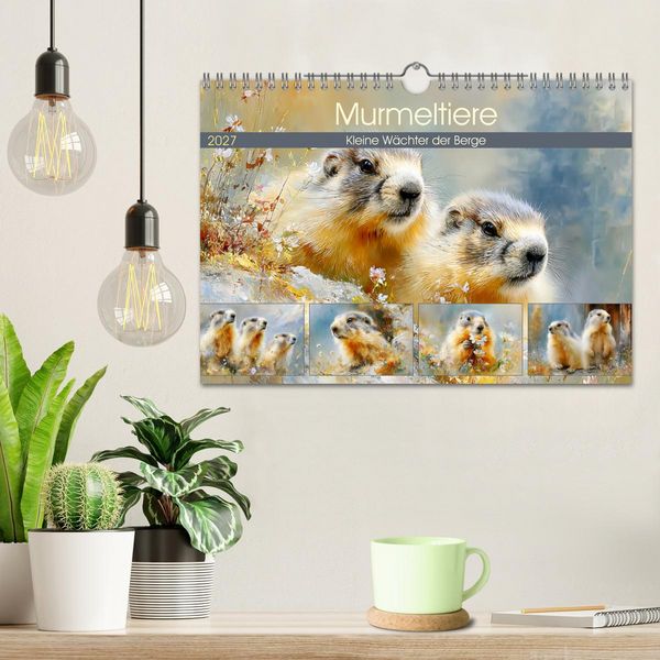 Produktbild: Murmeltiere. Kleine W&auml;chter der Berge (Wandkalender 2027 DIN A4 quer), CALVENDO Monatskalender