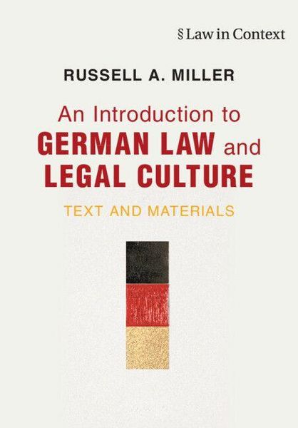 Produktbild: An Introduction to German Law and Legal Culture