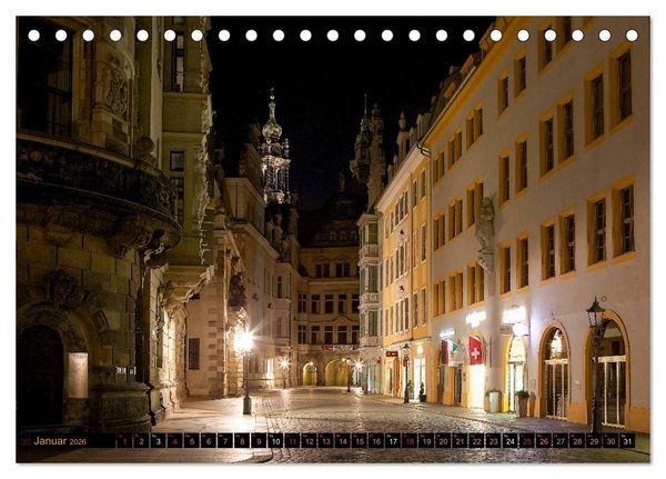 Produktbild: Eine Nacht in Dresden (Tischkalender 2026 DIN A5 quer), CALVENDO Monatskalender