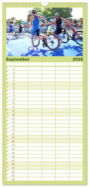 Produktbild: Familienplaner 2026 - Triathlon: Mit Leidenschaft zur pers&ouml;nlichen Bestzeit mit 5 Spalten (Wandkalender, 21 x 45 cm) CALVENDO