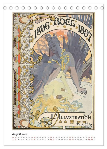 Produktbild: Alfons Mucha - Eine Hommage in zw&ouml;lf Monaten (Tischkalender 2026 DIN A5 hoch), CALVENDO Monatskalender