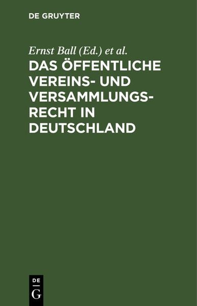 Produktbild: Das &ouml;ffentliche Vereins- und Versammlungsrecht in Deutschland