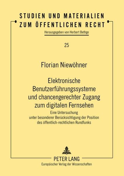 Produktbild: Elektronische Benutzerf&uuml;hrungssysteme und chancengerechter Zugang zum digitalen Fernsehen