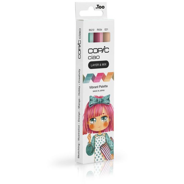 Produktbild: Copic Marker Set Ciao LAYER&MIX Vibrant Palette 3 St&uuml;ck Faltschachtel