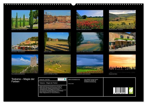 Produktbild: Toskana &ndash; Magie der Farben (hochwertiger Premium Wandkalender 2027 DIN A2 quer), Kunstdruck in Hochglanz