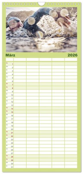 Produktbild: Familienplaner 2026 - Triathlon: Mit Leidenschaft zur pers&ouml;nlichen Bestzeit mit 5 Spalten (Wandkalender, 21 x 45 cm) CALVENDO