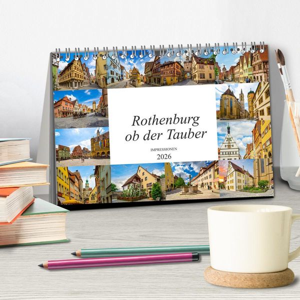Produktbild: Rothenburg ob der Tauber Impressionen (Tischkalender 2026 DIN A5 quer), CALVENDO Monatskalender