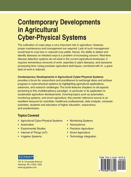 Produktbild: Contemporary Developments in Agricultural Cyber-Physical Systems