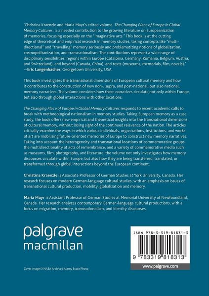 Produktbild: The Changing Place of Europe in Global Memory Cultures