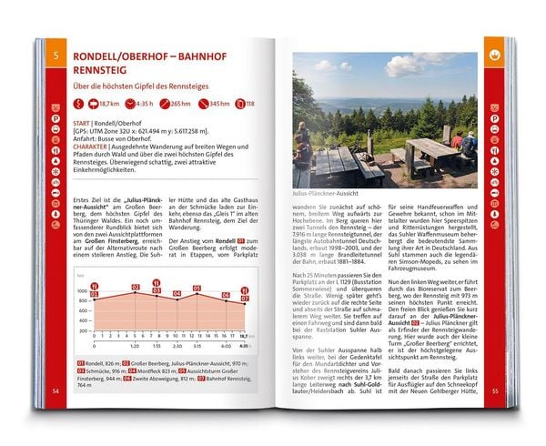Produktbild: KOMPASS Wanderf&uuml;hrer Rennsteig, 10 Etappen
