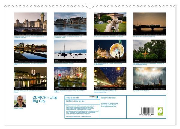 Produktbild: Z&Uuml;RICH - Little Big City (Wandkalender 2026 DIN A3 quer), CALVENDO Monatskalender