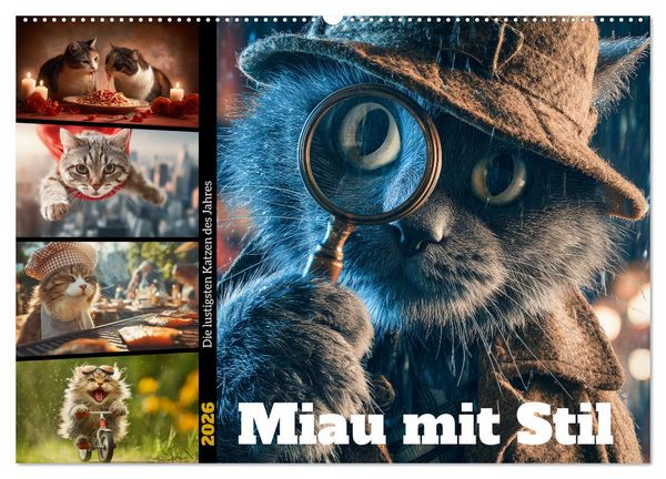 Produktbild: Miau mit Stil (Wandkalender 2026 DIN A2 quer), CALVENDO Monatskalender