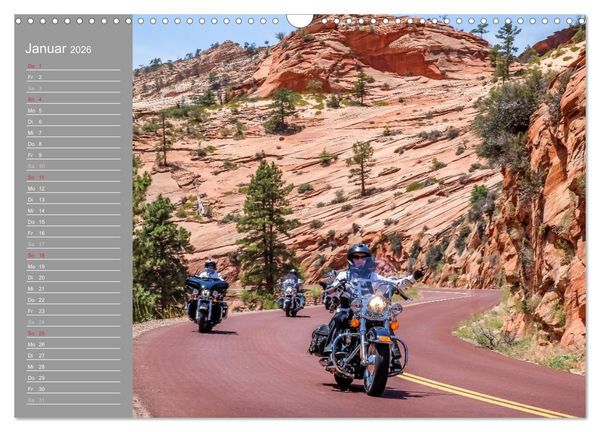 Produktbild: Biker Paradies - Die Canyons der USA (Wandkalender 2026 DIN A3 quer), CALVENDO Monatskalender