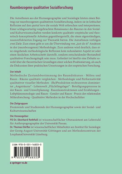 Produktbild: Raumbezogene qualitative Sozialforschung