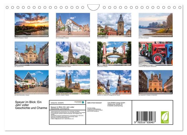 Produktbild: Speyer im Blick: Ein Jahr voller Geschichte und Charme (Wandkalender 2027 DIN A4 quer), CALVENDO Monatskalender