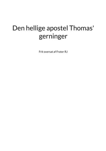 Produktbild: Den hellige apostel Thomas' gerninger