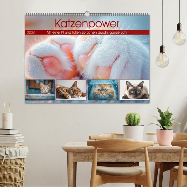 Produktbild: Katzenpower (Wandkalender 2026 DIN A2 quer), CALVENDO Monatskalender