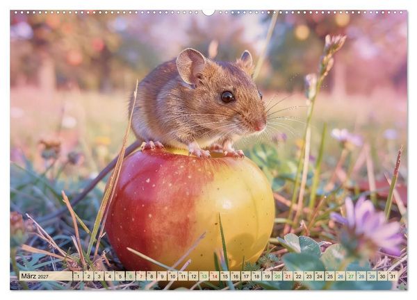 Produktbild: Niedliche Feldm&auml;use in Pastellfarben (hochwertiger Premium Wandkalender 2027 DIN A2 quer), Kunstdruck in Hochglanz
