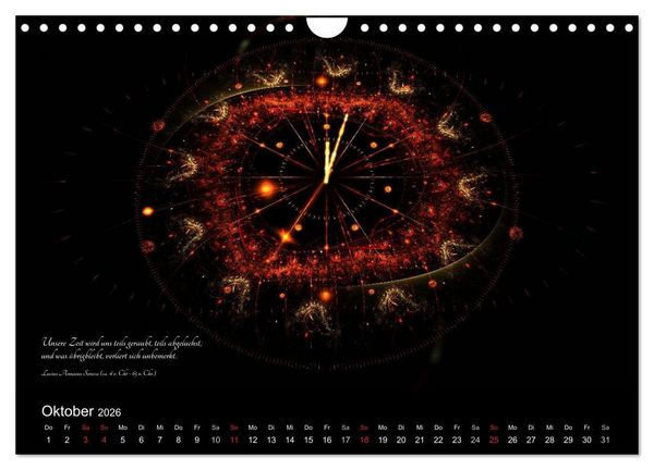 Produktbild: Zeit 2026 - Grafiken und Zitate (Wandkalender 2026 DIN A4 quer), CALVENDO Monatskalender