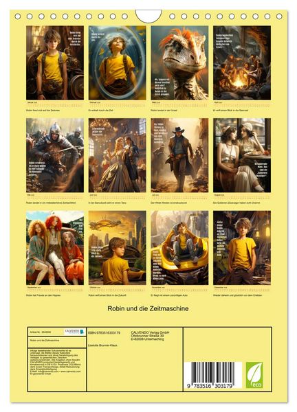 Produktbild: Robin und die Zeitmaschine (Wandkalender 2026 DIN A4 hoch), CALVENDO Monatskalender