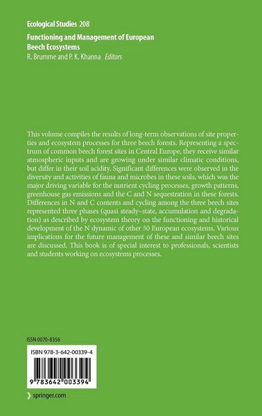 Produktbild: Functioning and Management of European Beech Ecosystems